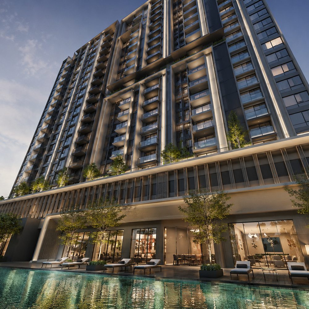 PJ13 Residences facade and pool deck, artist impression